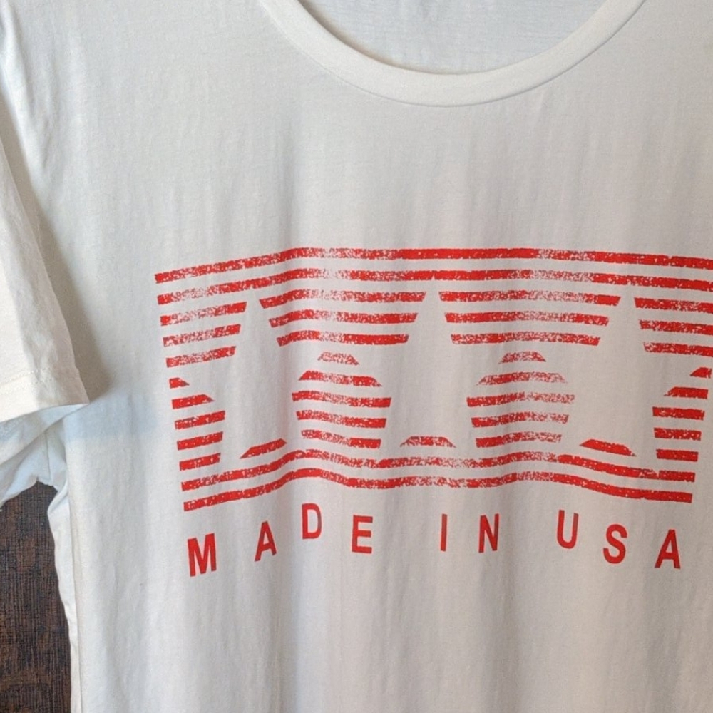America made in the USA white XL T-shirt.